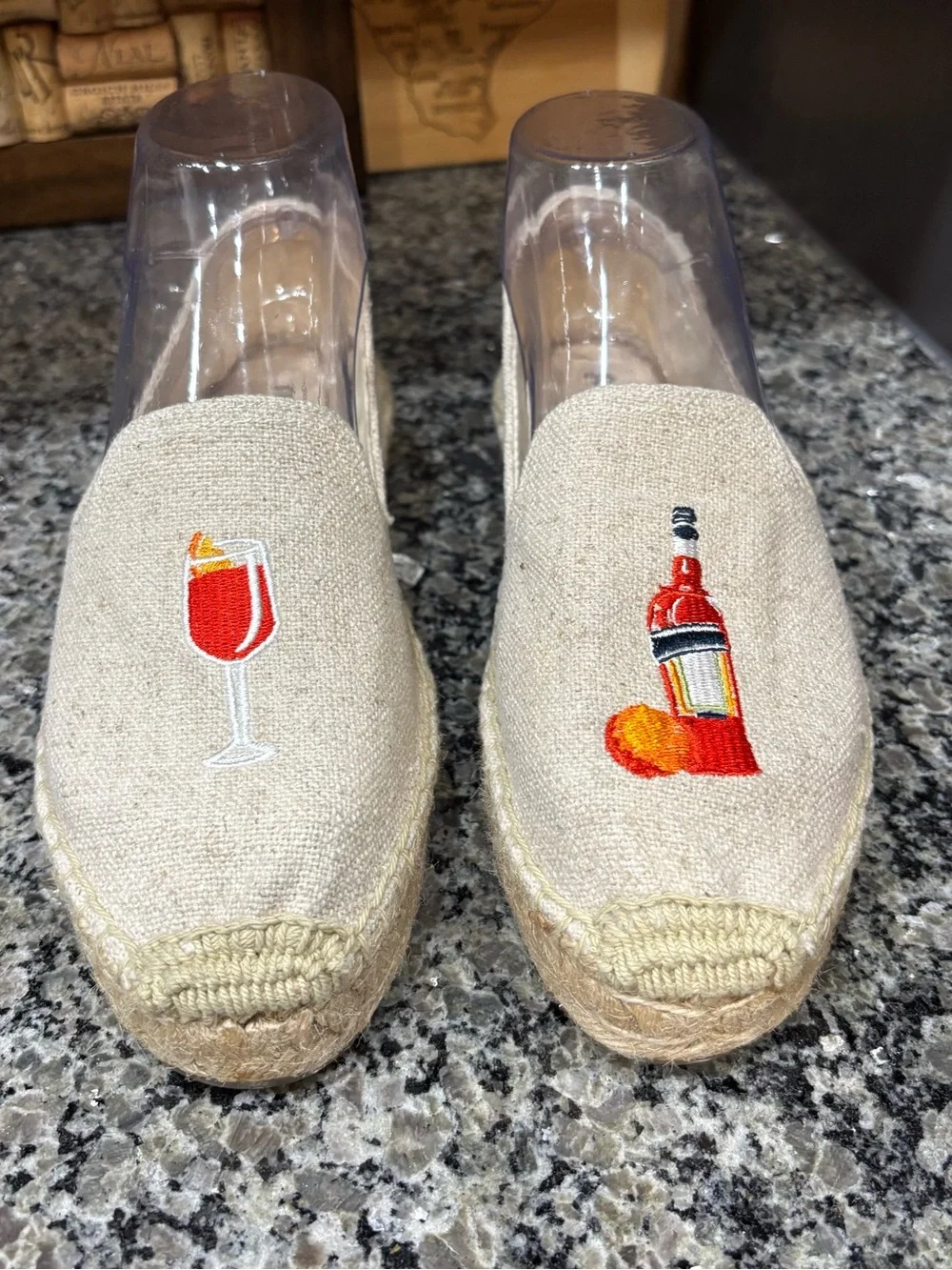 Soludos Aperol Spritz Woven Platform Slip On Espadrille size 7 1/2